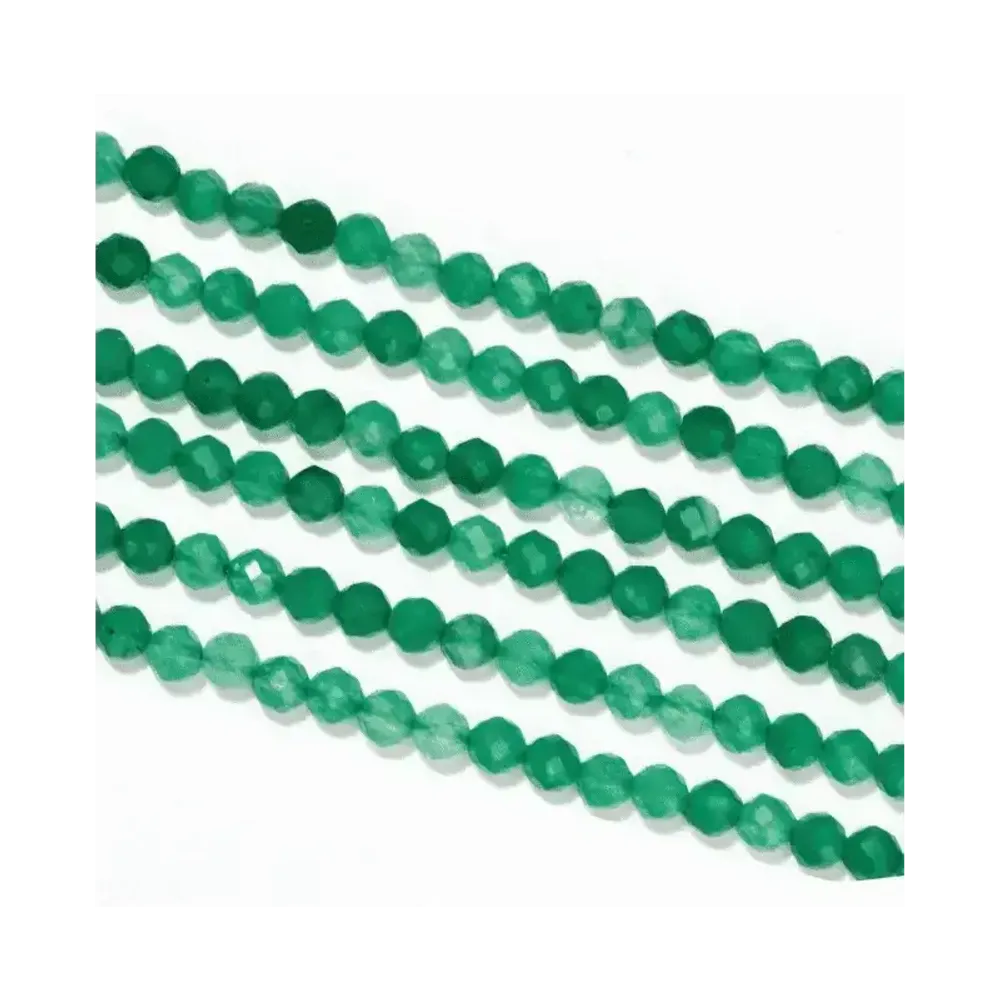 Jewelry - Faceted Green Aventurine A 3mm beads on 40cm wire - ARABESK