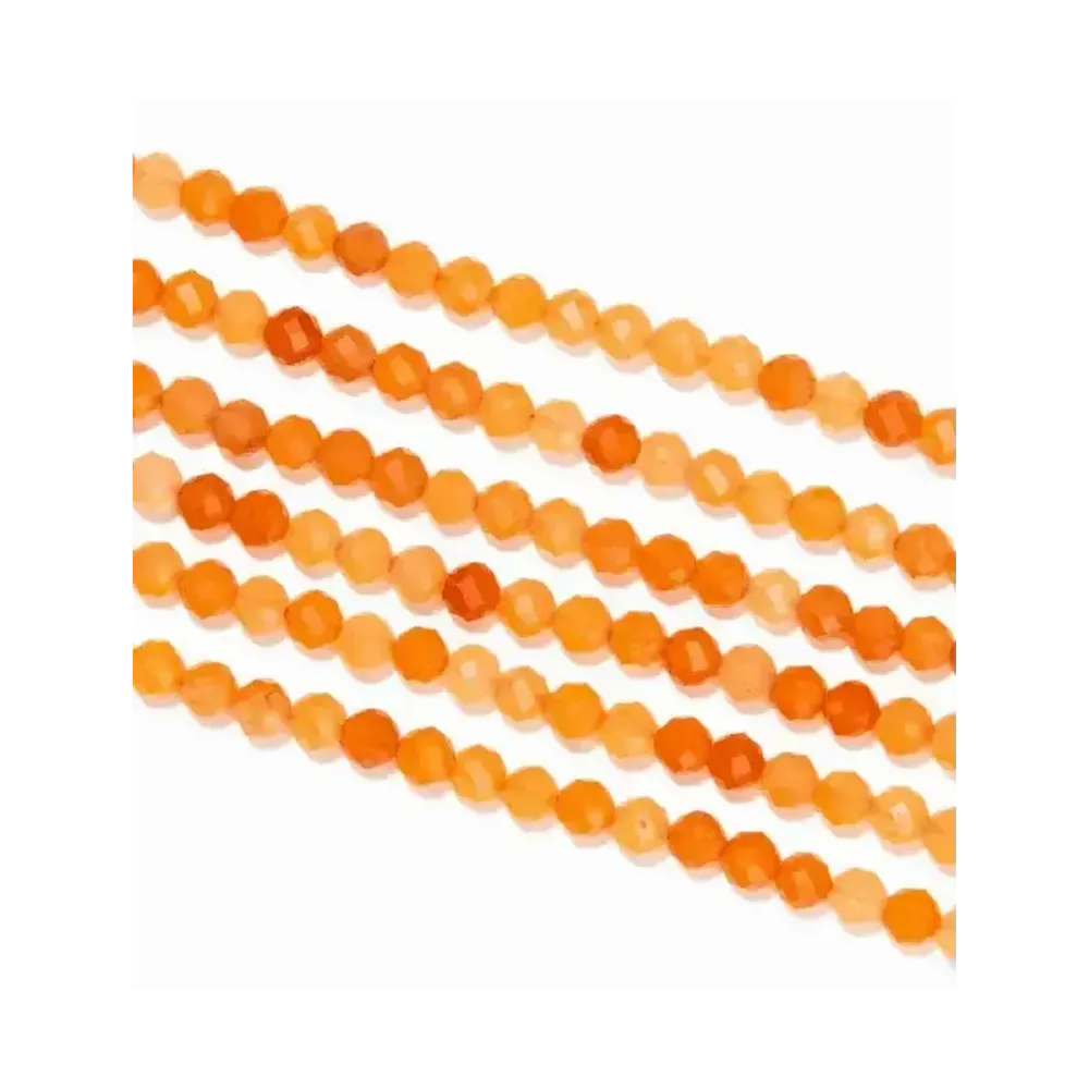 Bijoux - Aventurine Orange Facettée A perles 3mm sur fil 40cm - ARABESK