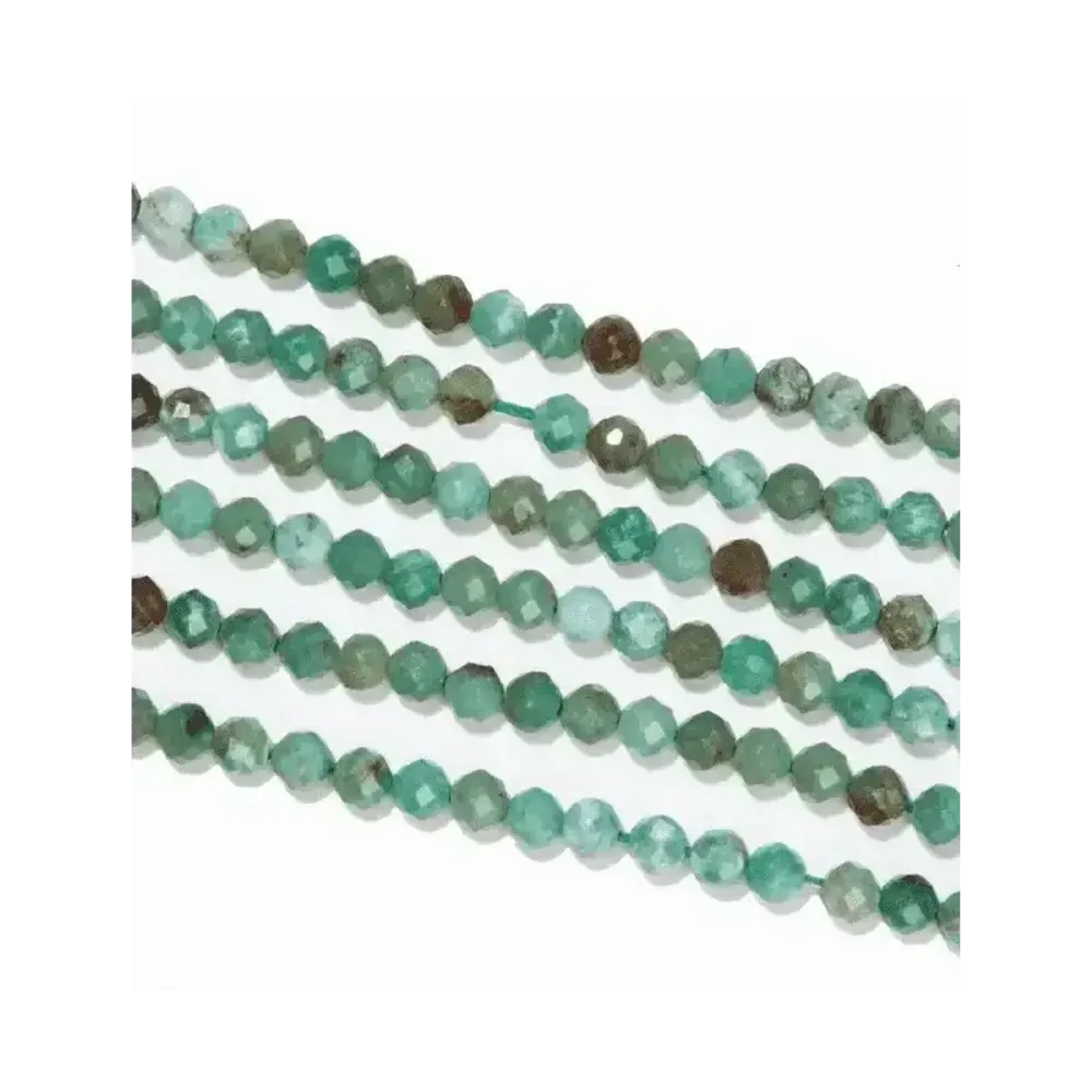 Jewelry - Faceted Chrysocolla A 3mm beads on 40cm wire - ARABESK