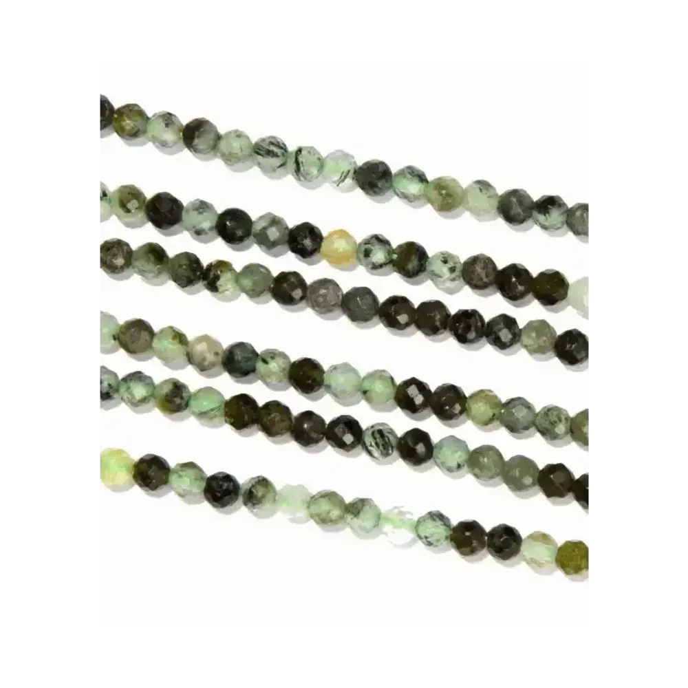 Jewelry - Faceted Prehnite A 3mm beads on 40cm wire - ARABESK