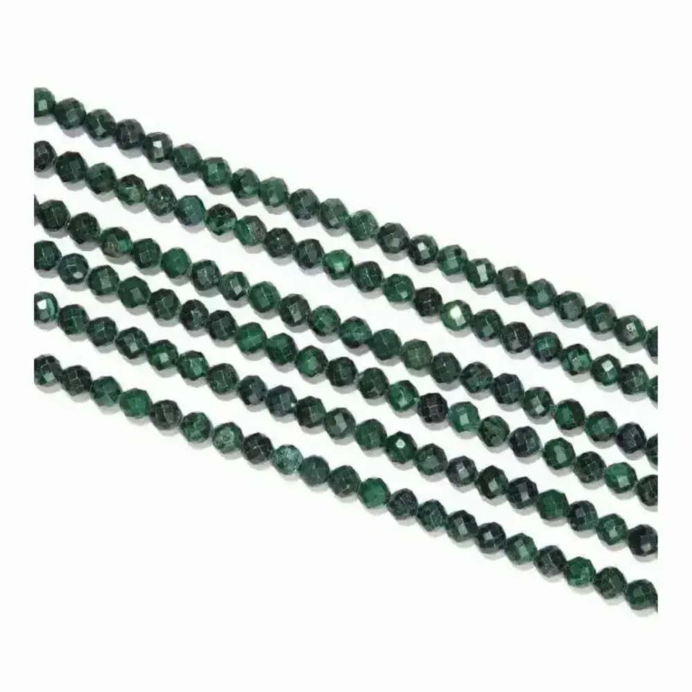 Jewelry - Faceted Malachite AA 3mm beads on 40cm wire - ARABESK