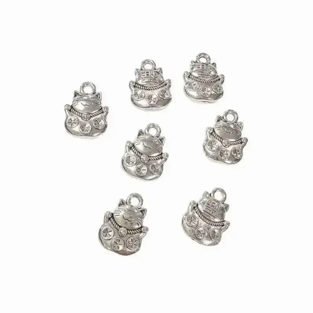 Bijoux - Perles Charm's métal Chat Porte Bonheur 15mm x20 - ARABESK