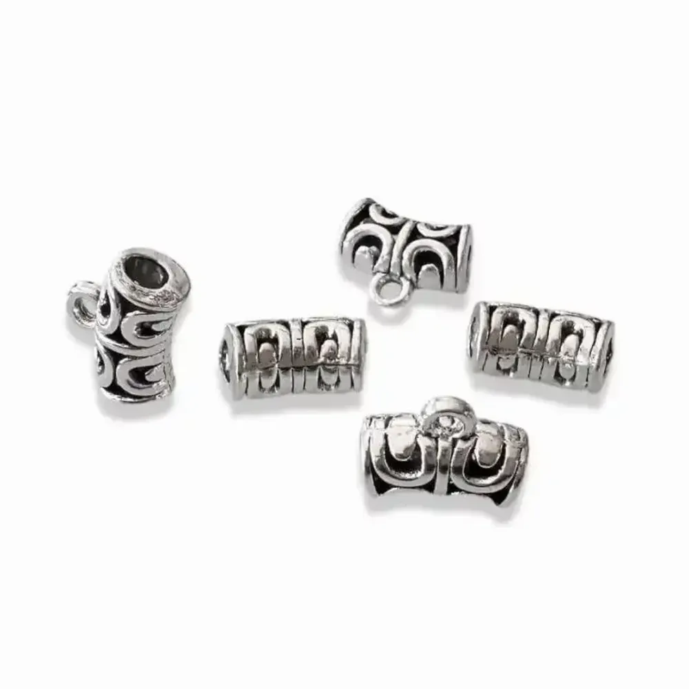 Bijoux - Perles charm's Intercalaire Cylindre argentée 6mm x50 - ARABESK