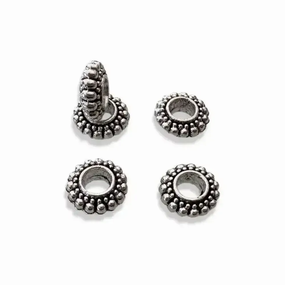 Jewelry - Spacer charm beads Silver Rondelle 7mm x100 - ARABESK