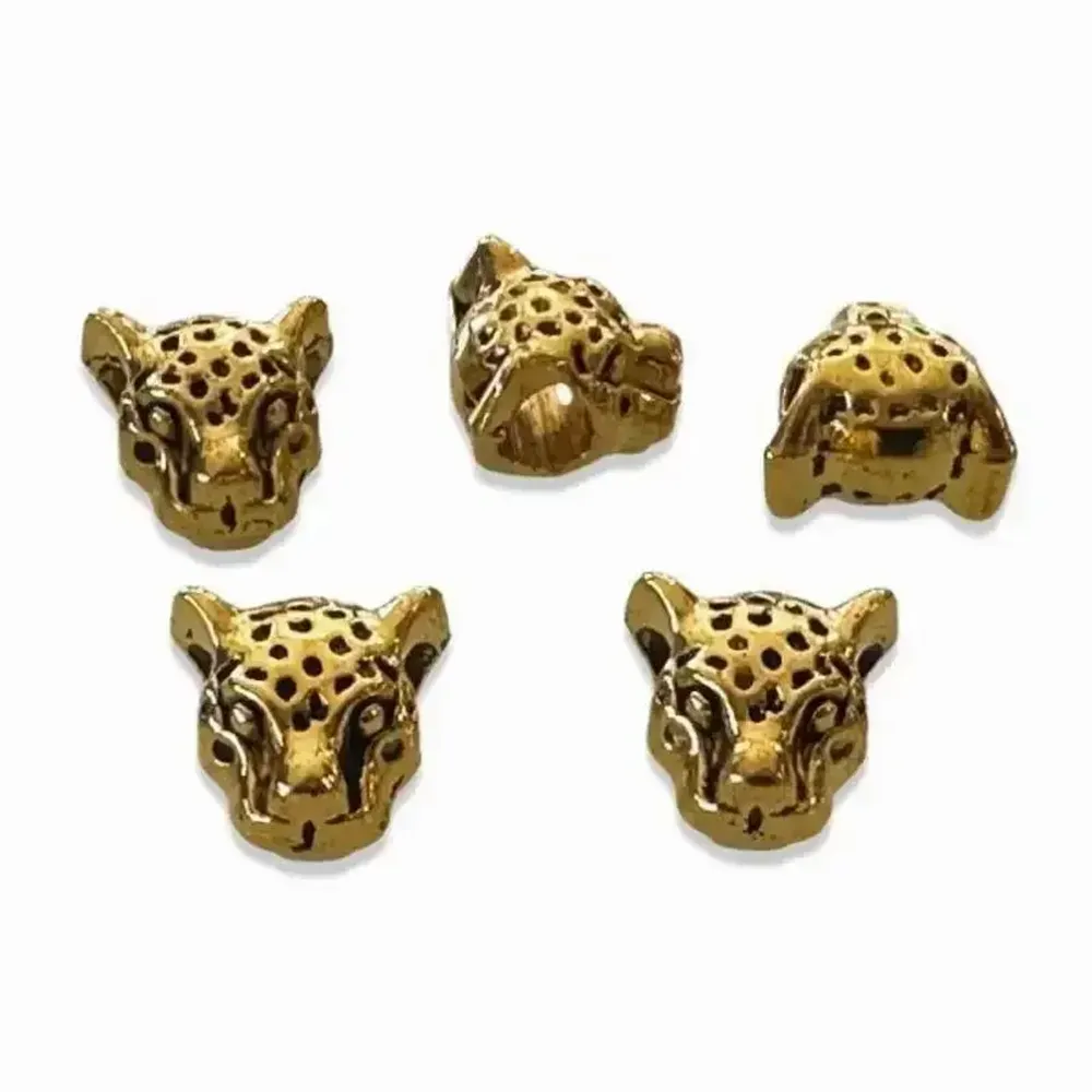 Bijoux - Perles charm's Intercalaire Tête de Léopard dorée 9mm x30 - ARABESK