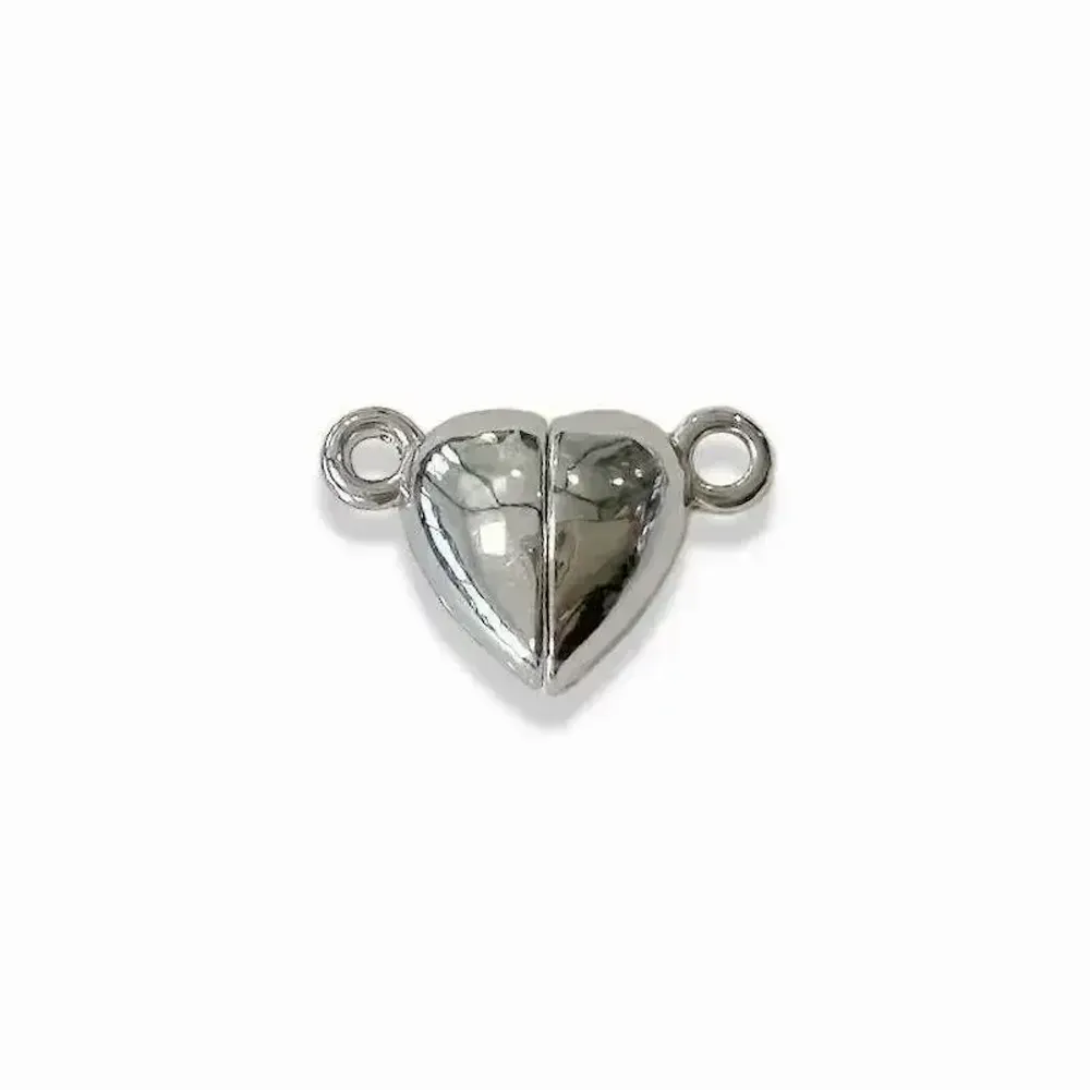 Jewelry - Magnetic Heart Clasp in Silver Metal 9mm x20 - ARABESK