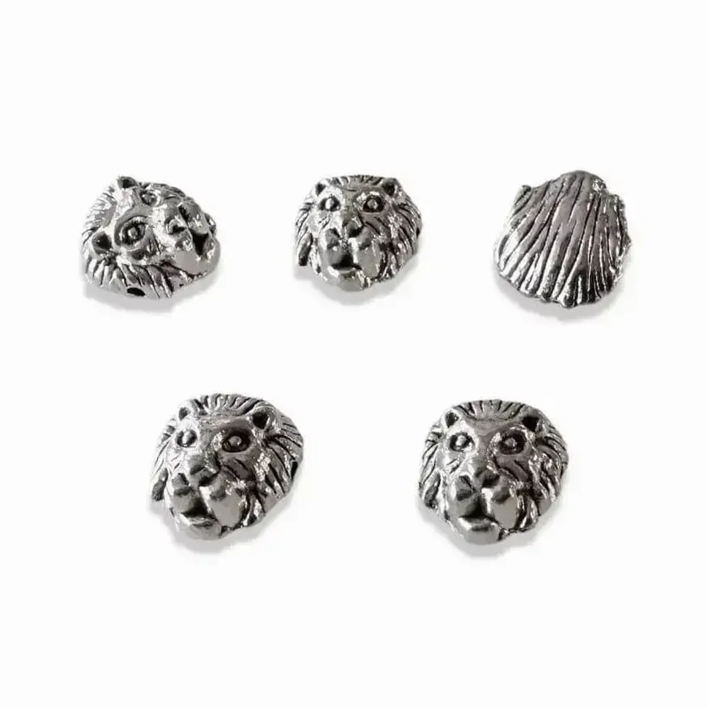 Bijoux - Perles charm's Intercalaire Tête de Lion Argentée 12mm x30 - ARABESK