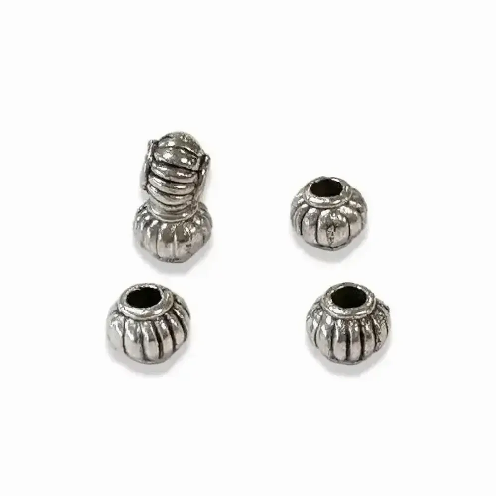 Bijoux - Perles charm's Intercalaire Toupie argentée 4mm x50 - ARABESK