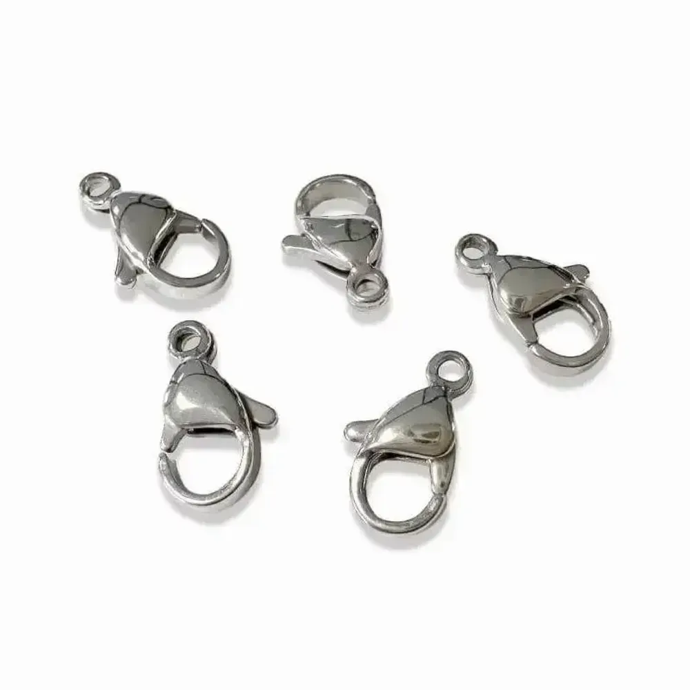 Bijoux - Fermoirs Mousqueton en Acier Inoxydable Argentés  6x12mm x50 - ARABESK