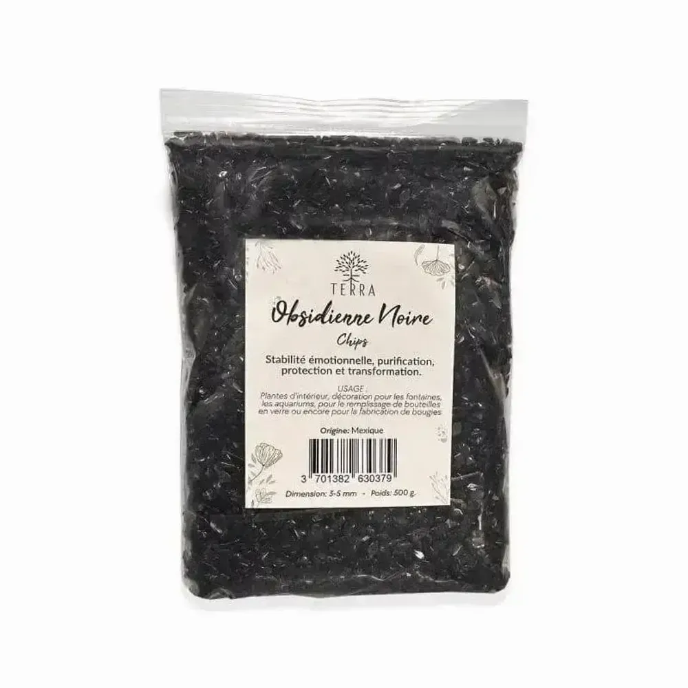 Jewelry - Black Obsidian A Natural Stone Chips 3-5mm 500g - ARABESK