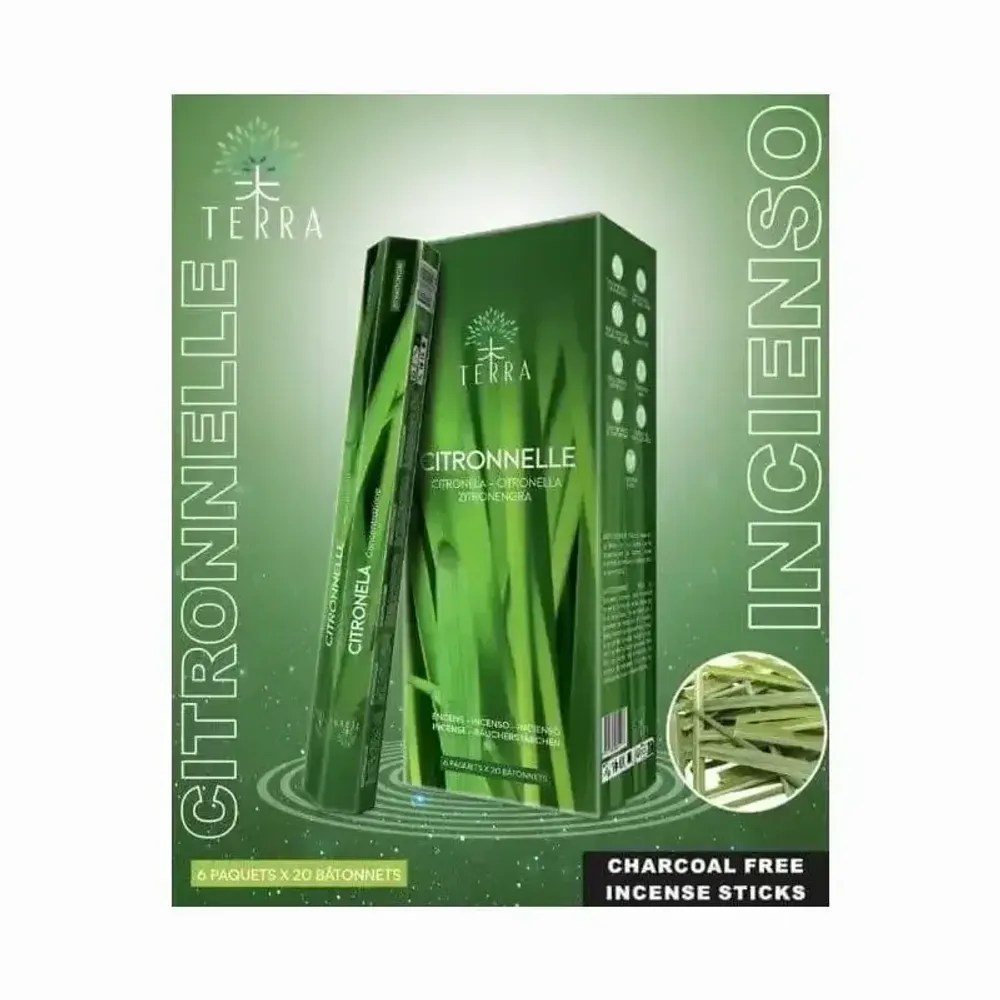 Senteurs - Encens Terra citronelle hexa sans charbon 30grs - ARABESK