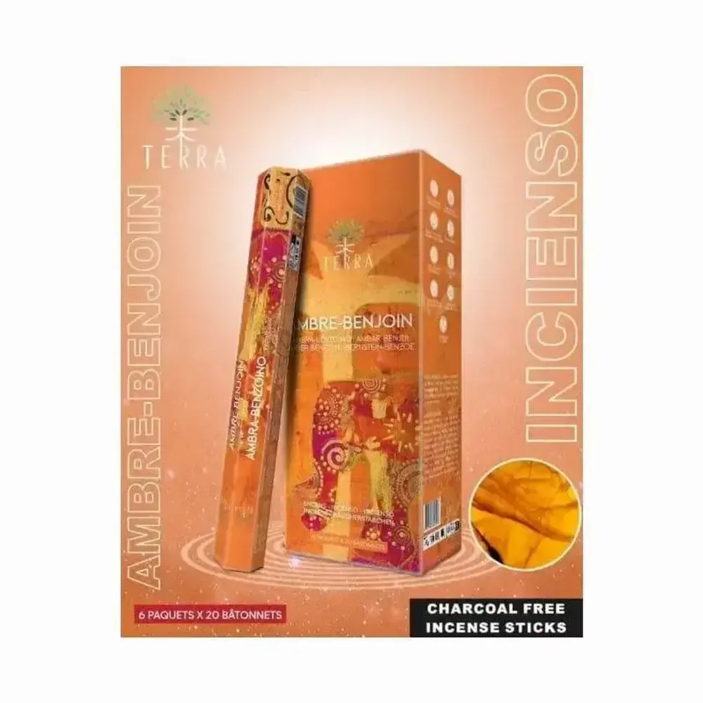 Scents - Terra incense Amber benzoin hexa without charcoal 30grs - ARABESK