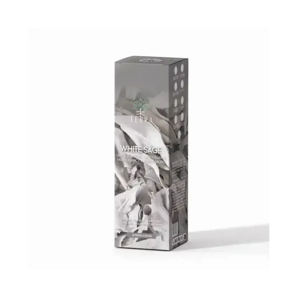 Senteurs - Encens TERRA Sauge Blanche 8 Bts sans charbon 12grs - ARABESK