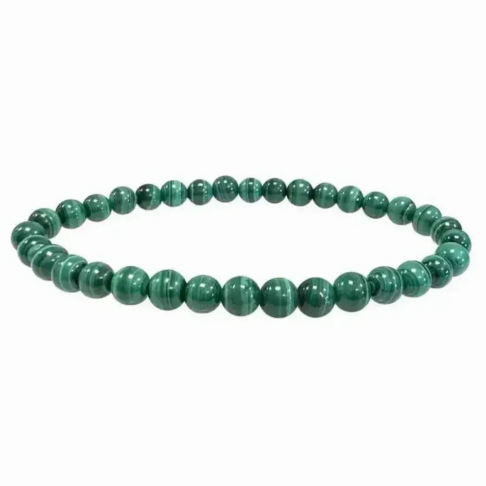 Bracelets - Bracelet Malachite Clear AAA beads 5-6mm - ARABESK