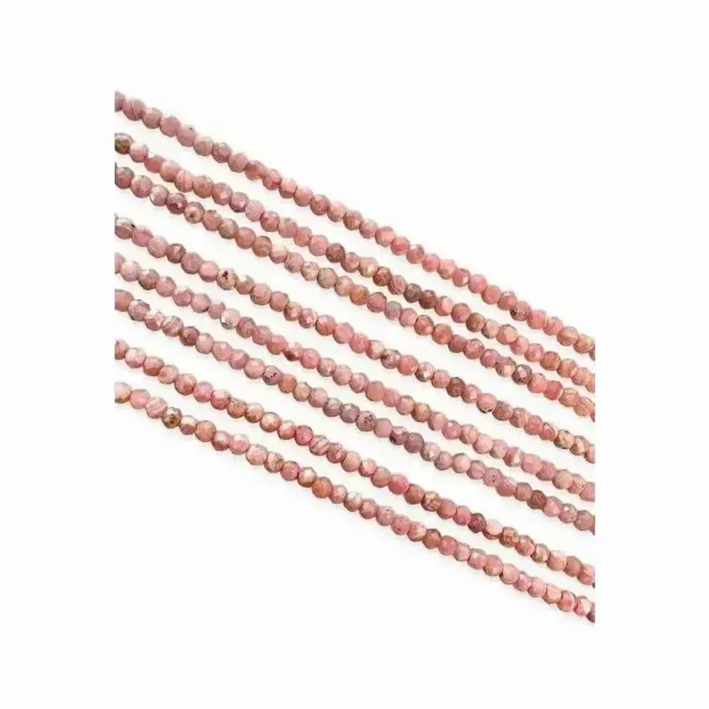Bijoux - Rhodochrosite Argentine Facettée AA perles 3mm sur fil 40cm - ARABESK