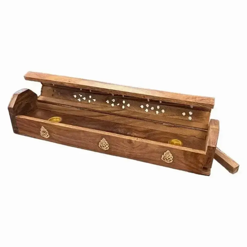 Scents - Incense Holder Sheesham Ganesh Wooden Box 30cm x2 - ARABESK