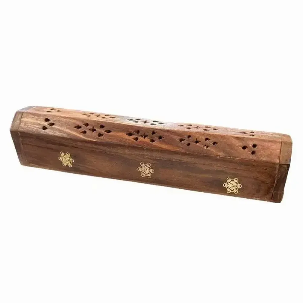 Senteurs - Porte Encens Coffret en Bois de Sheesham Metatron 30cm x2 - ARABESK