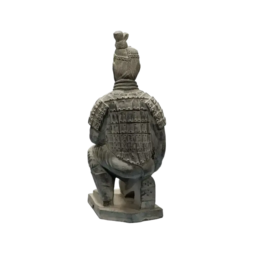 Sculptures, statuettes and miniatures - Black Kneeling Archer Statue in Terracotta 35cm - ARABESK
