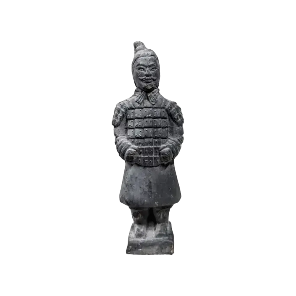 Sculptures, statuettes and miniatures - Black Terracotta Warrior Statue 12cm - ARABESK