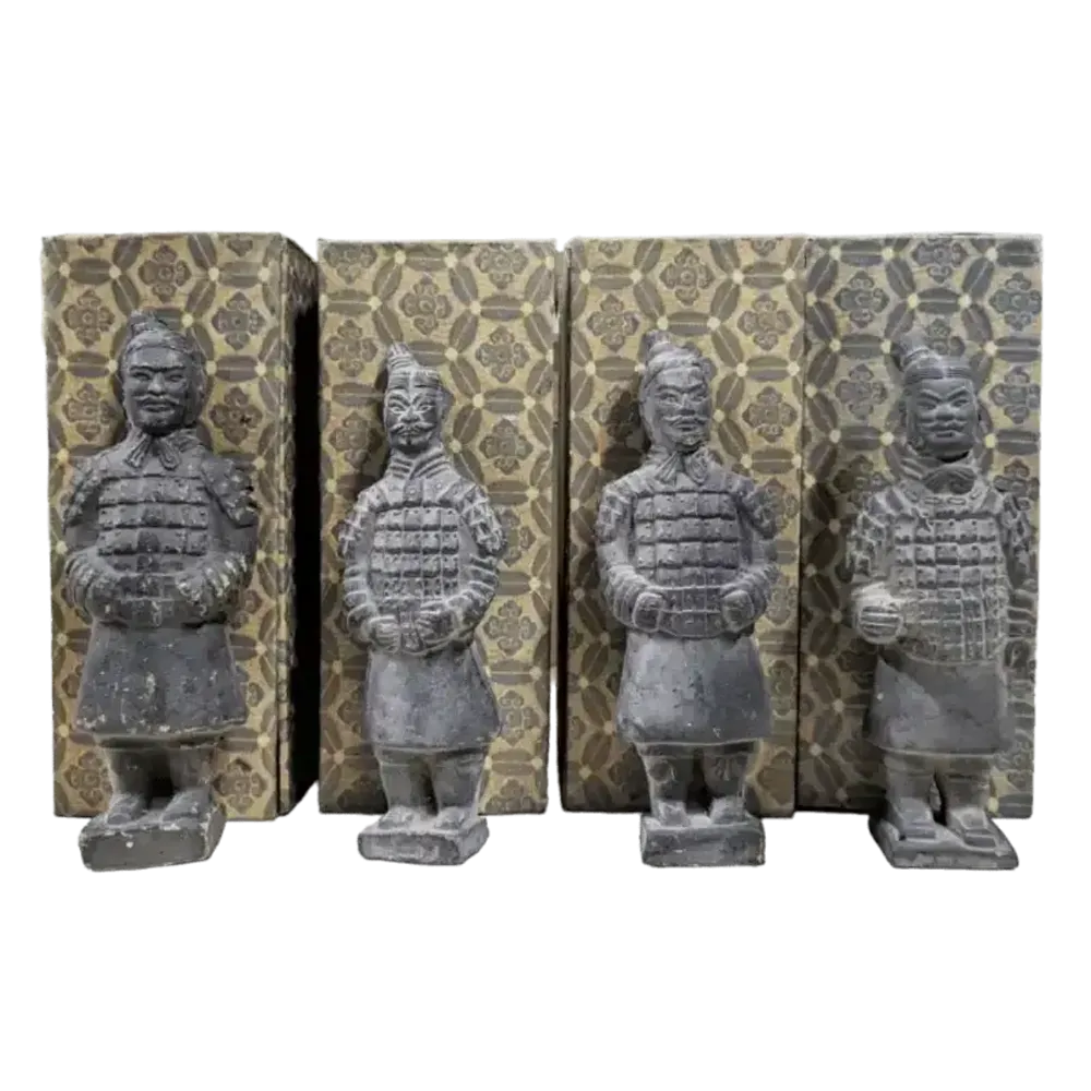 Sculptures, statuettes and miniatures - Black Terracotta Warrior Statue 12cm - ARABESK