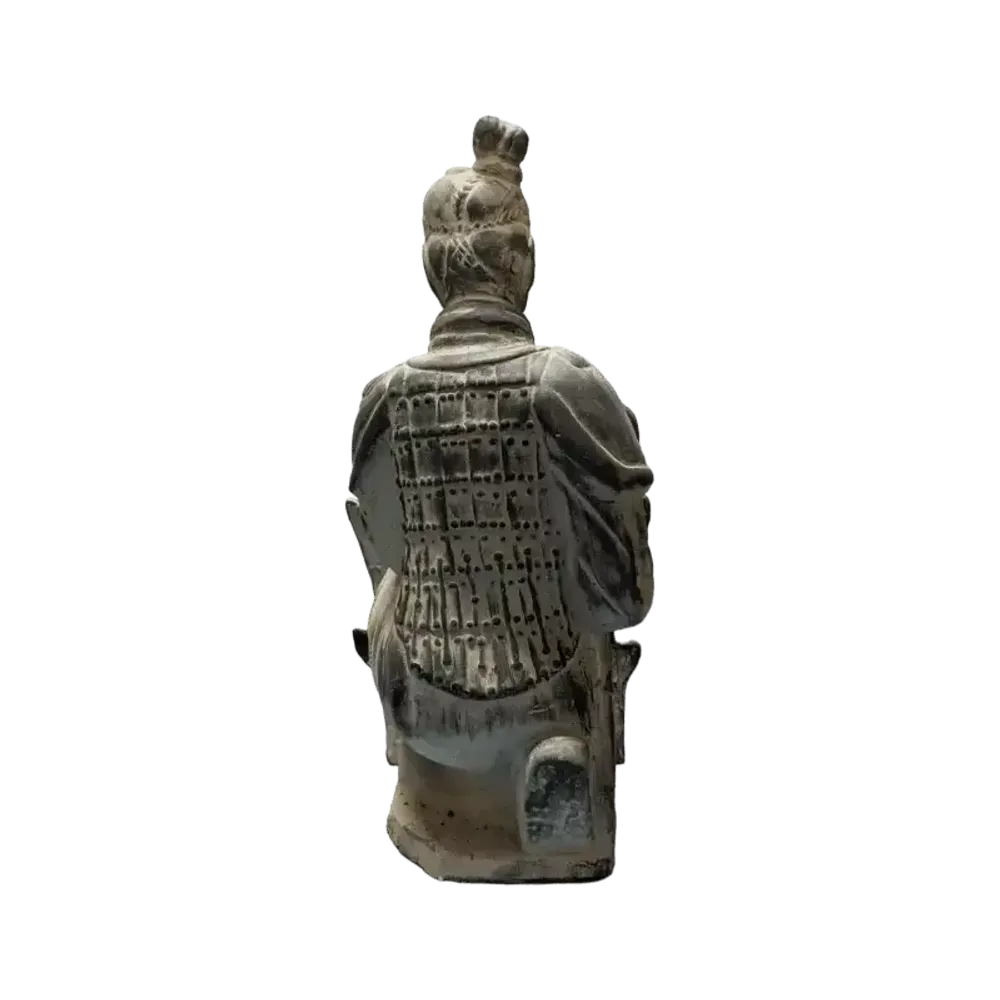 Sculptures, statuettes et miniatures - Statue Noire Archer avec Bouclier en Terracotta Agenouillé 35cm - ARABESK