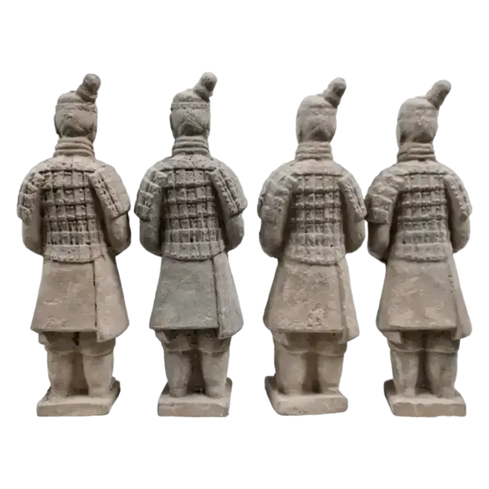 Sculptures, statuettes and miniatures - Antique Colorful Terracotta Warrior Statue 16cm X 4 pcs - ARABESK
