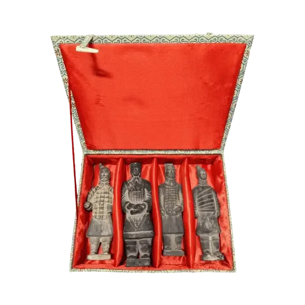 Sculptures, statuettes and miniatures - Box of 4 black statues of Imperial Warriors in terracotta 15cm - ARABESK