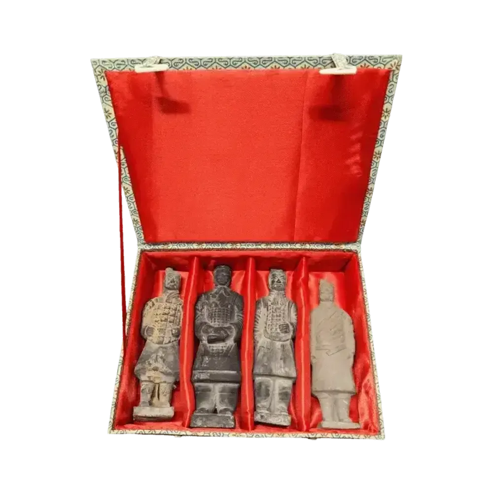Sculptures, statuettes and miniatures - Box of 4 black statues of Imperial Warriors in terracotta 15cm - ARABESK