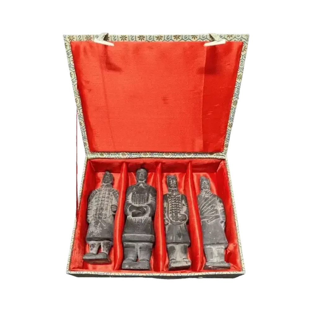 Sculptures, statuettes and miniatures - Box of 4 black statues of Imperial Warriors in terracotta 15cm - ARABESK