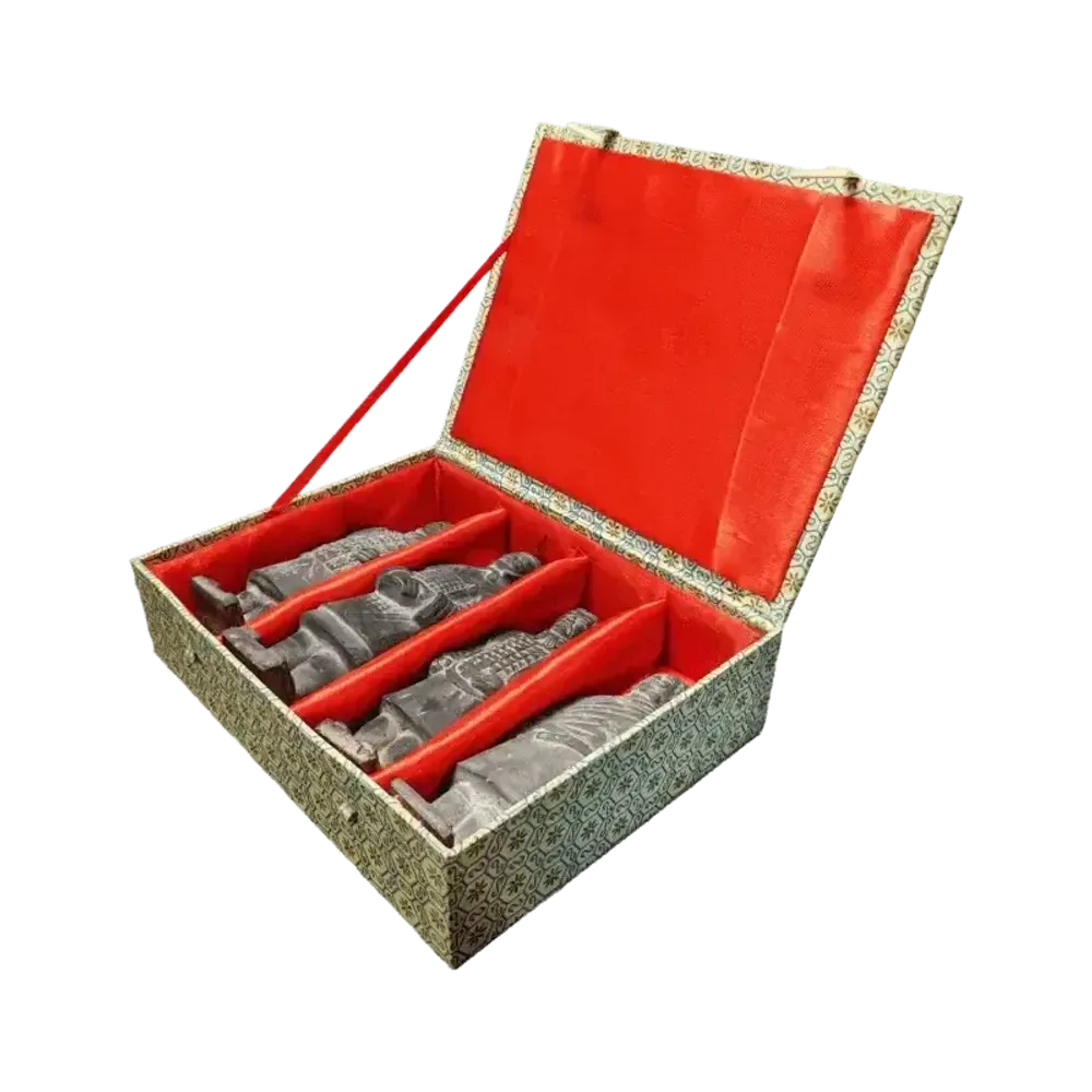 Sculptures, statuettes and miniatures - Box of 4 black statues of Imperial Warriors in terracotta 15cm - ARABESK