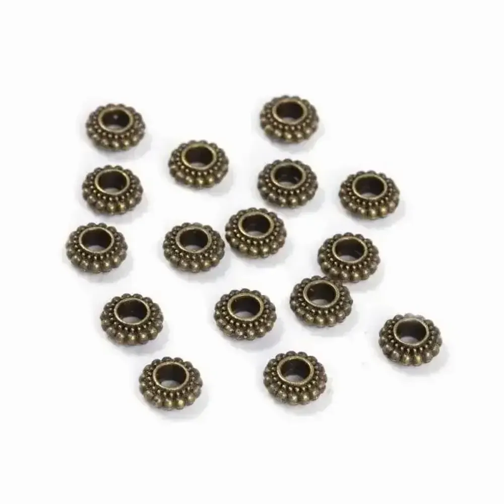 Jewelry - Charm Beads Spacer Rondelle Bronze Color 7mm x 100 - ARABESK