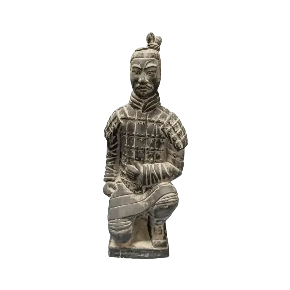 Sculptures, statuettes et miniatures - Statue Noire Archer Agenouillé en Terracotta 27.5 cm - ARABESK