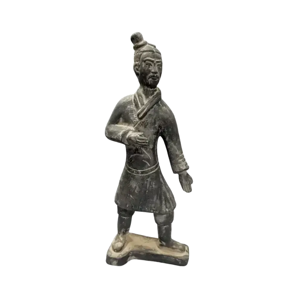 Sculptures, statuettes et miniatures - Statue Noire Guerrier d'Infanterie en Terracotta 35cm - ARABESK