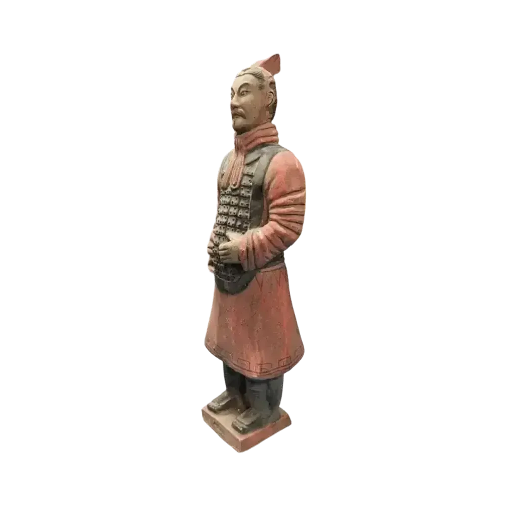 Sculptures, statuettes et miniatures - Statue Colorée Antique Guerriers avec Armure en Terracotta  38cm - ARABESK