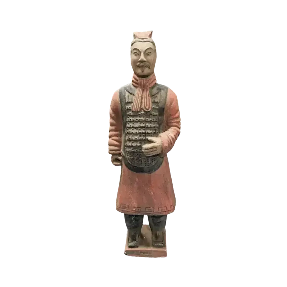 Sculptures, statuettes et miniatures - Statue Colorée Antique Guerriers avec Armure en Terracotta  38cm - ARABESK