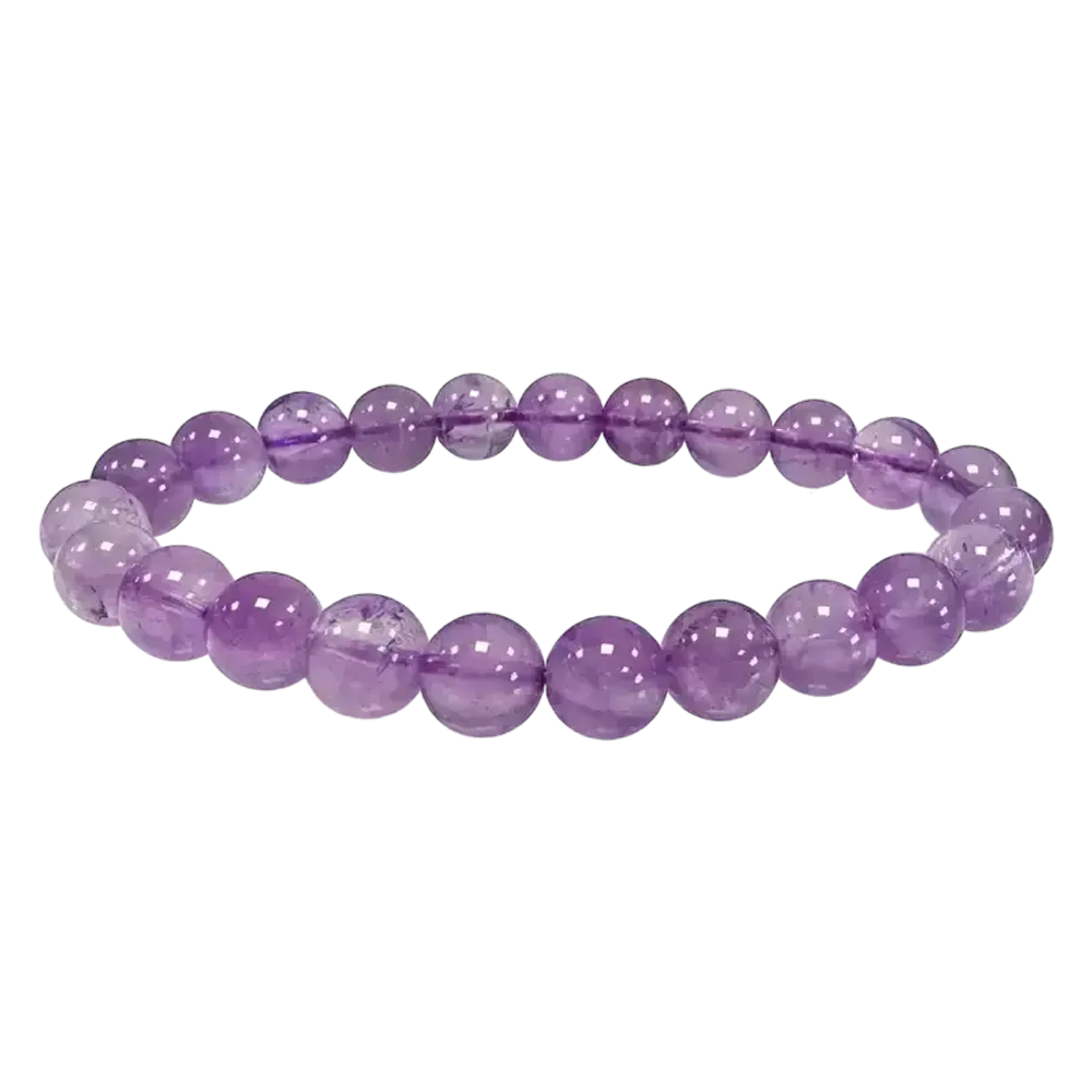 Bracelets - Clear Amethyst Bracelet A 8-9mm beads - ARABESK