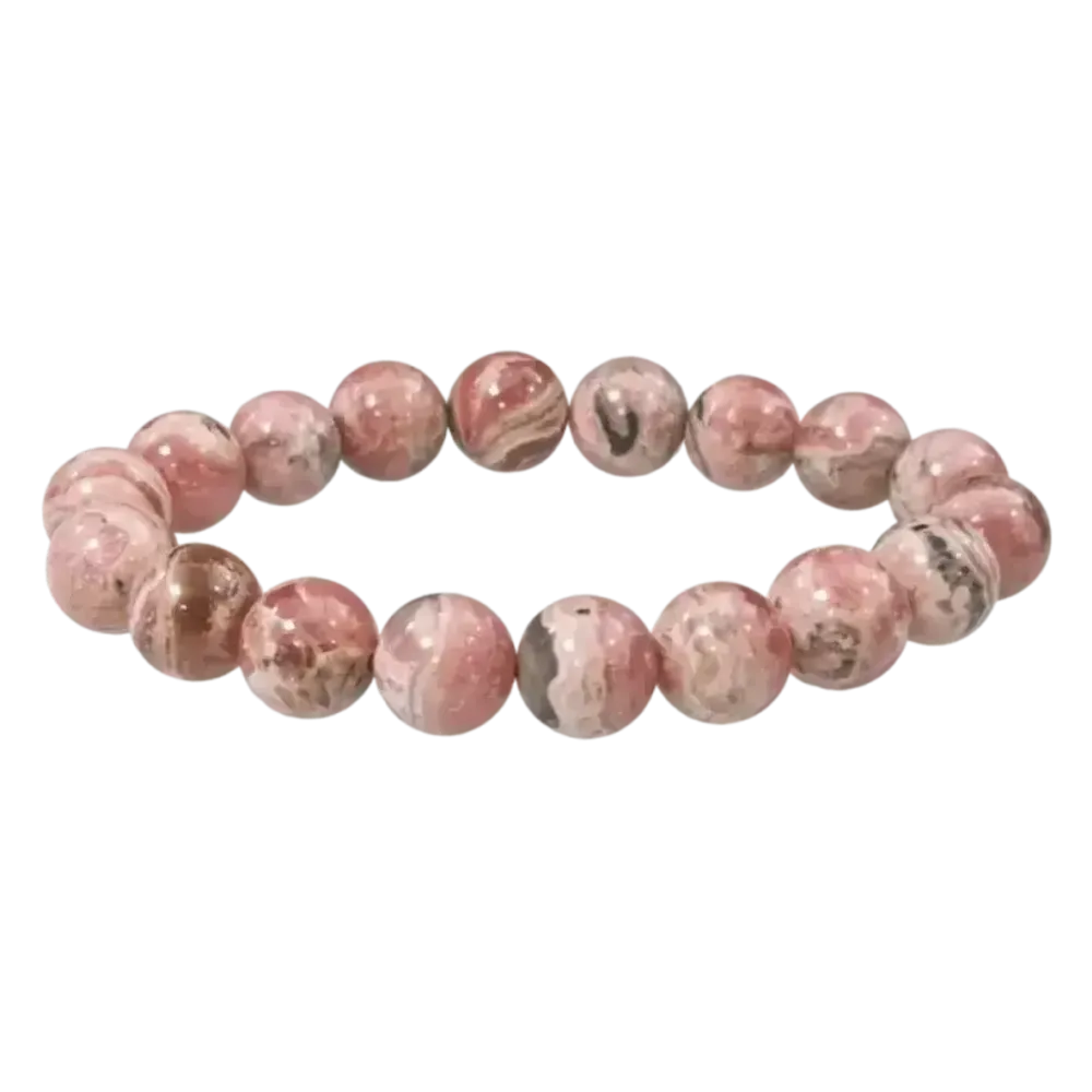 Bracelets - Argentine Rhodochrosite bracelet A 12mm beads - ARABESK