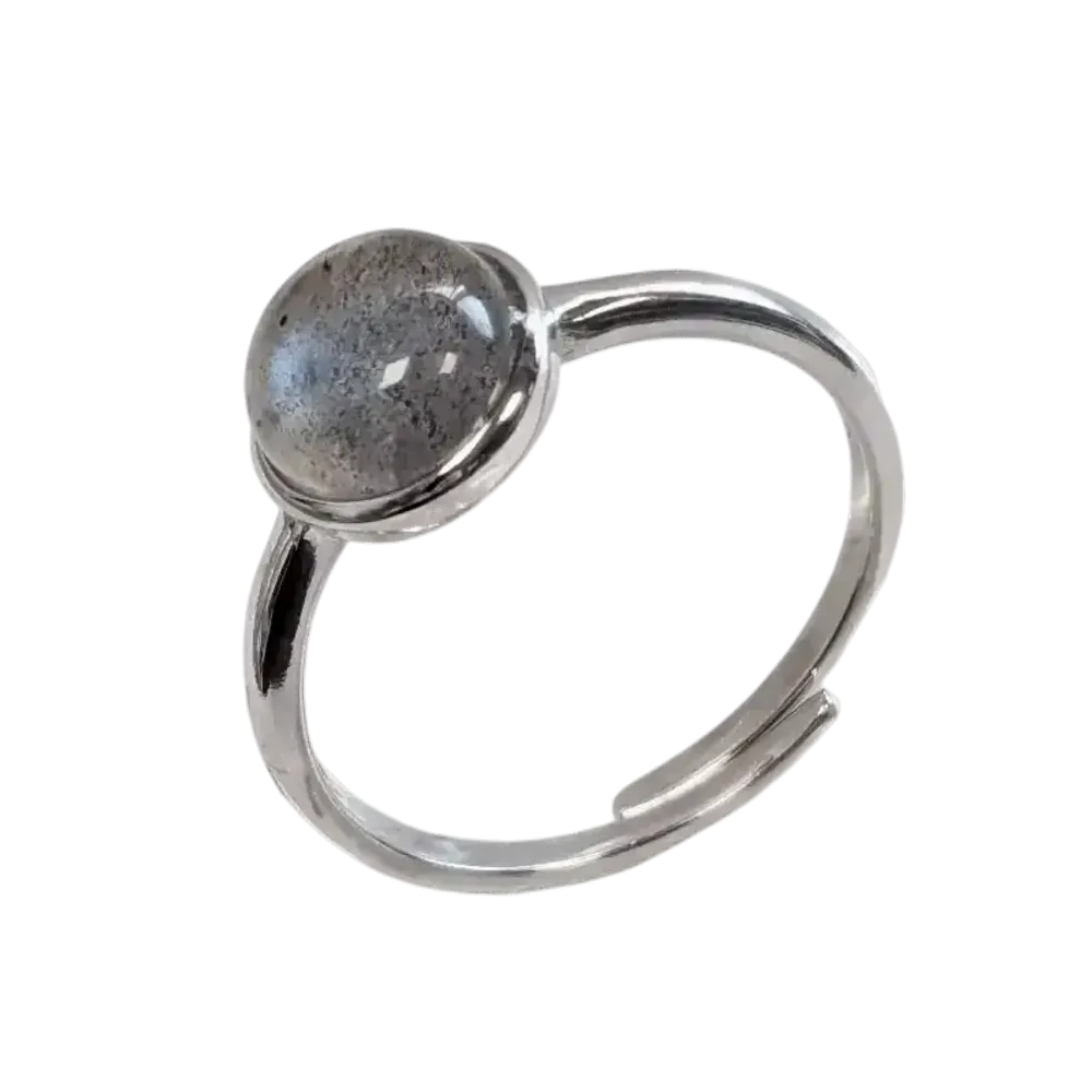 Jewelry - 925 Silver Ring Adjustable Round Labradorite A+ 8mm - ARABESK