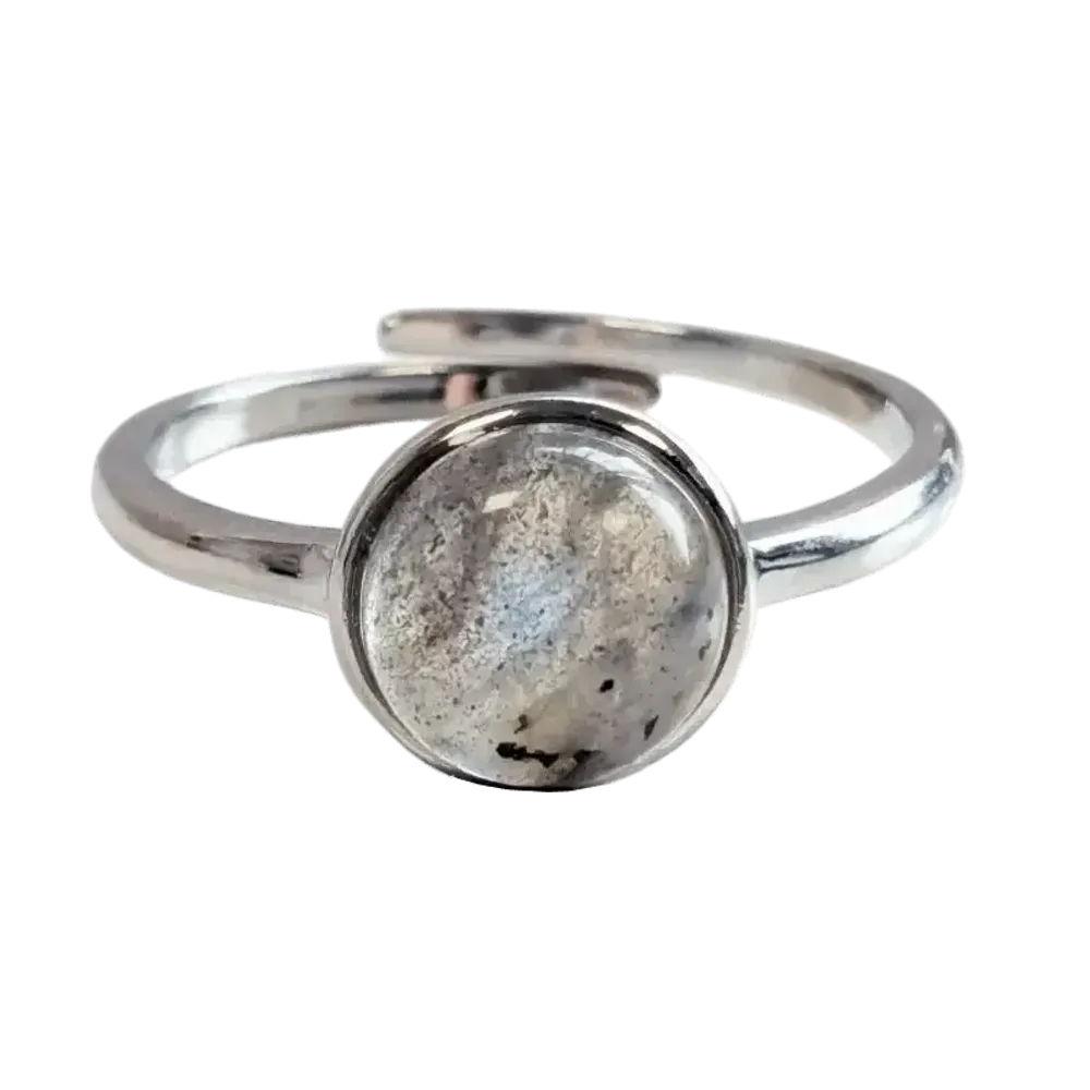Jewelry - 925 Silver Ring Adjustable Round Labradorite A+ 8mm - ARABESK