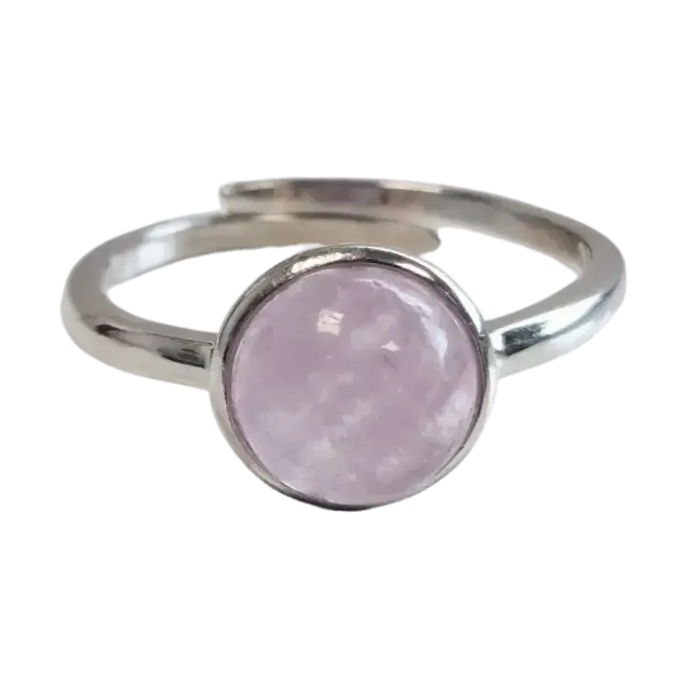 Jewelry - 925 Silver Ring Adjustable Round Kunzite AA 8mm - ARABESK