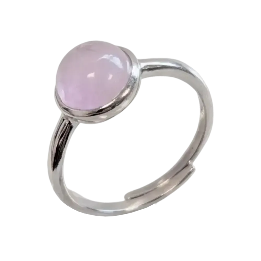 Jewelry - 925 Silver Ring Adjustable Round Kunzite AA 8mm - ARABESK