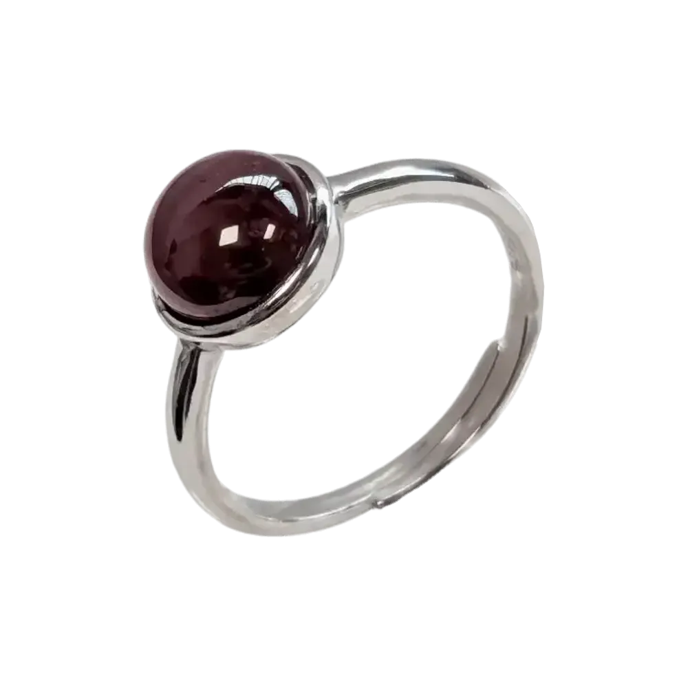 Jewelry - 925 Silver Ring Adjustable Round White Moonstone A 8mm - ARABESK