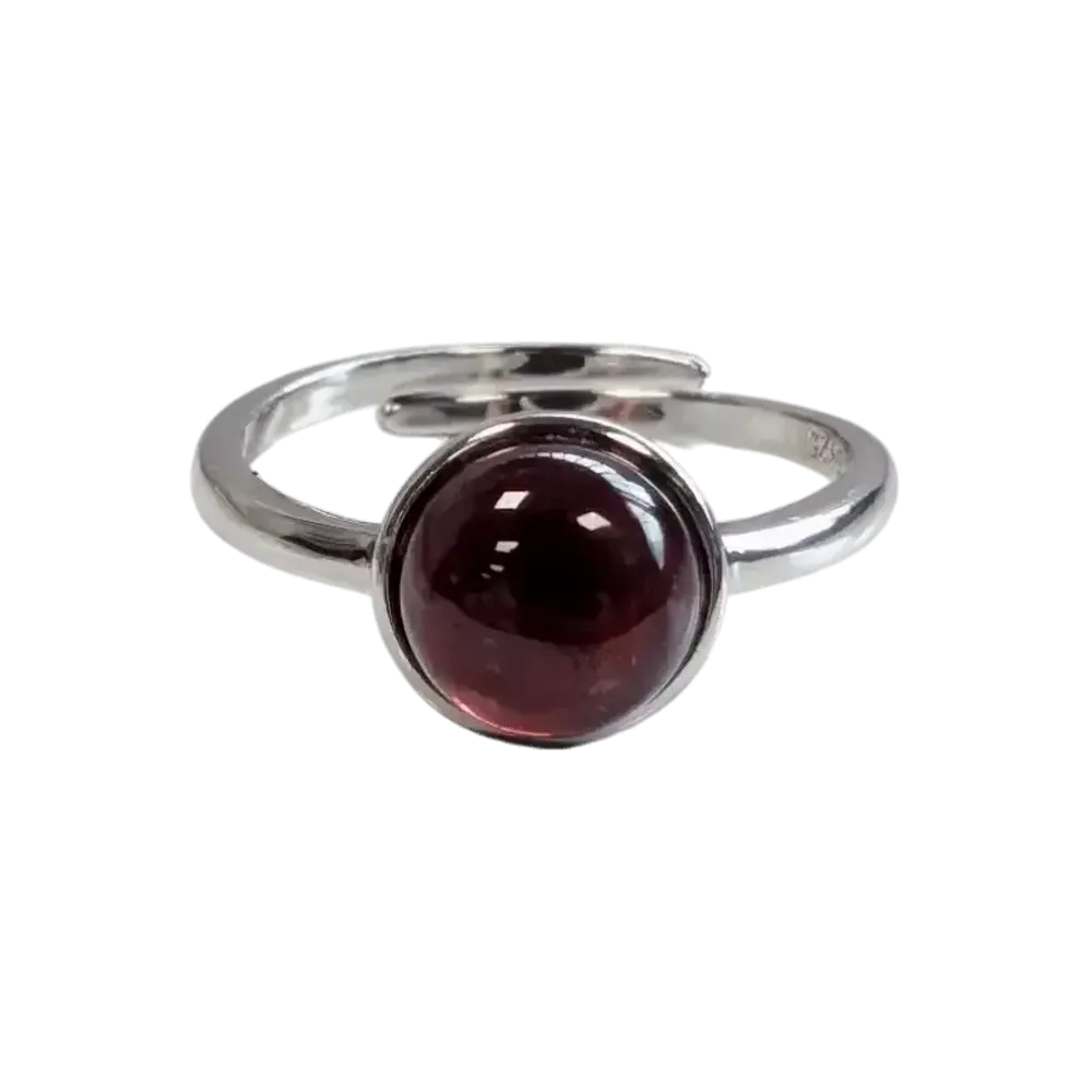 Jewelry - 925 Silver Ring Adjustable Round White Moonstone A 8mm - ARABESK