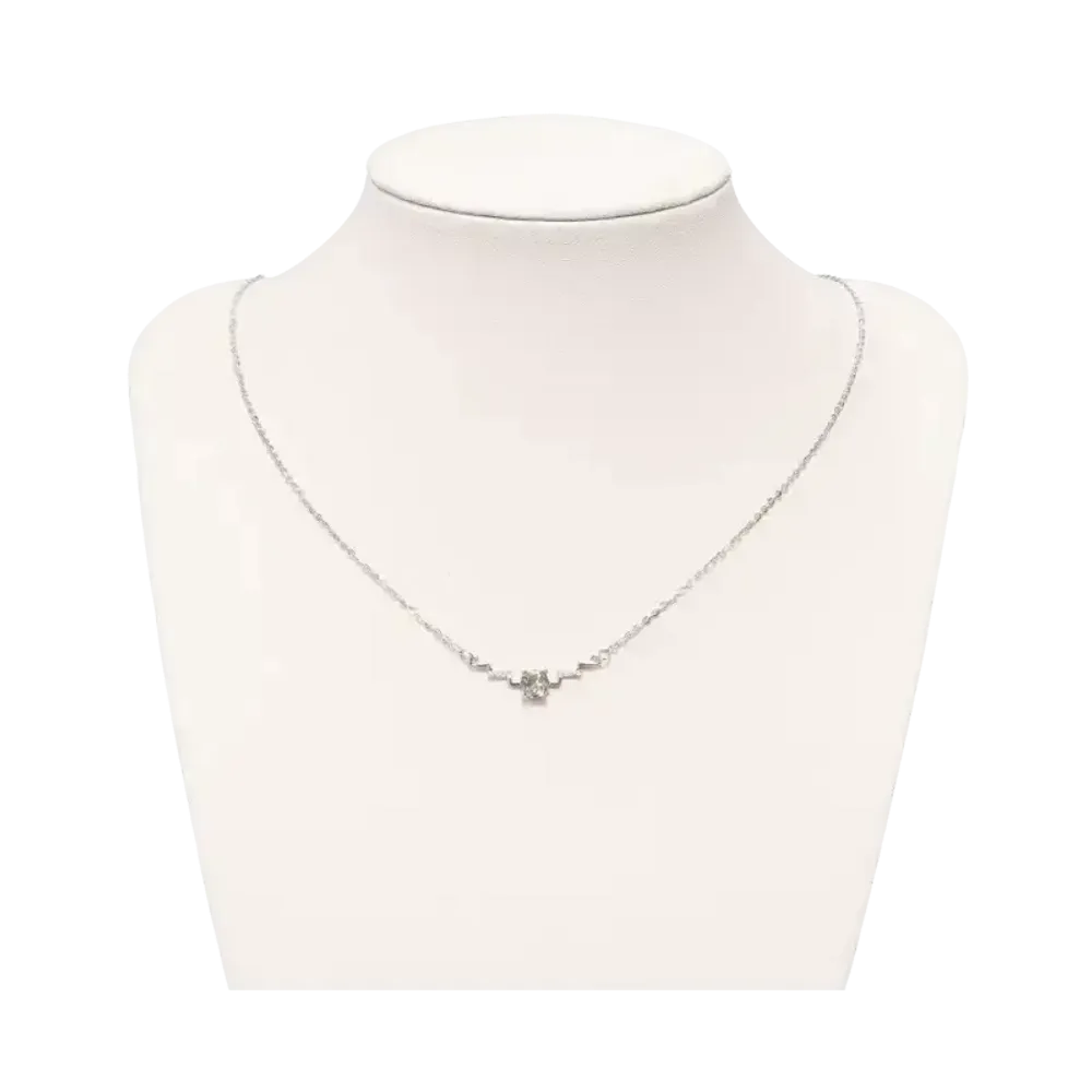 Bijoux - Collier Argent 925 Citrine Naturelle et Strass Facetée AA 5mm - ARABESK