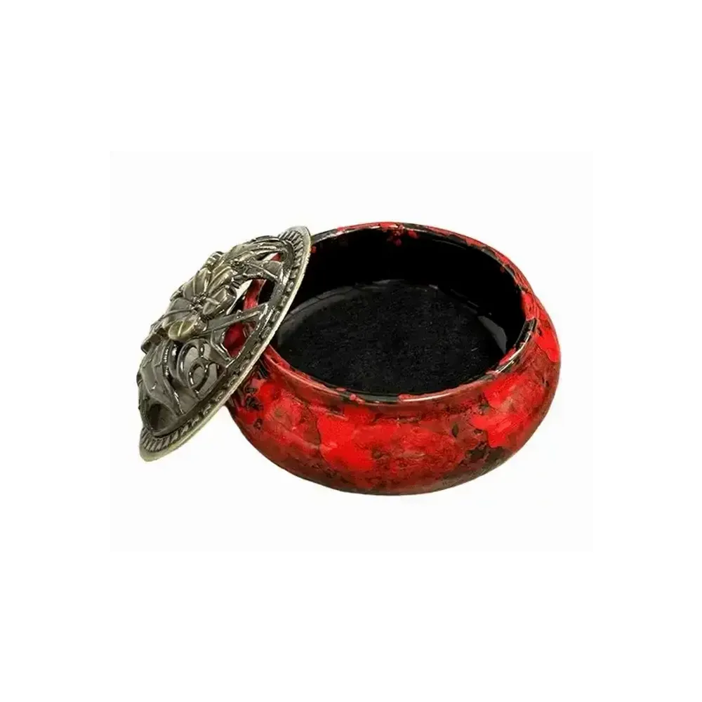 Senteurs - Porte Encens Céramique Rouge et Noir  10cm - ARABESK