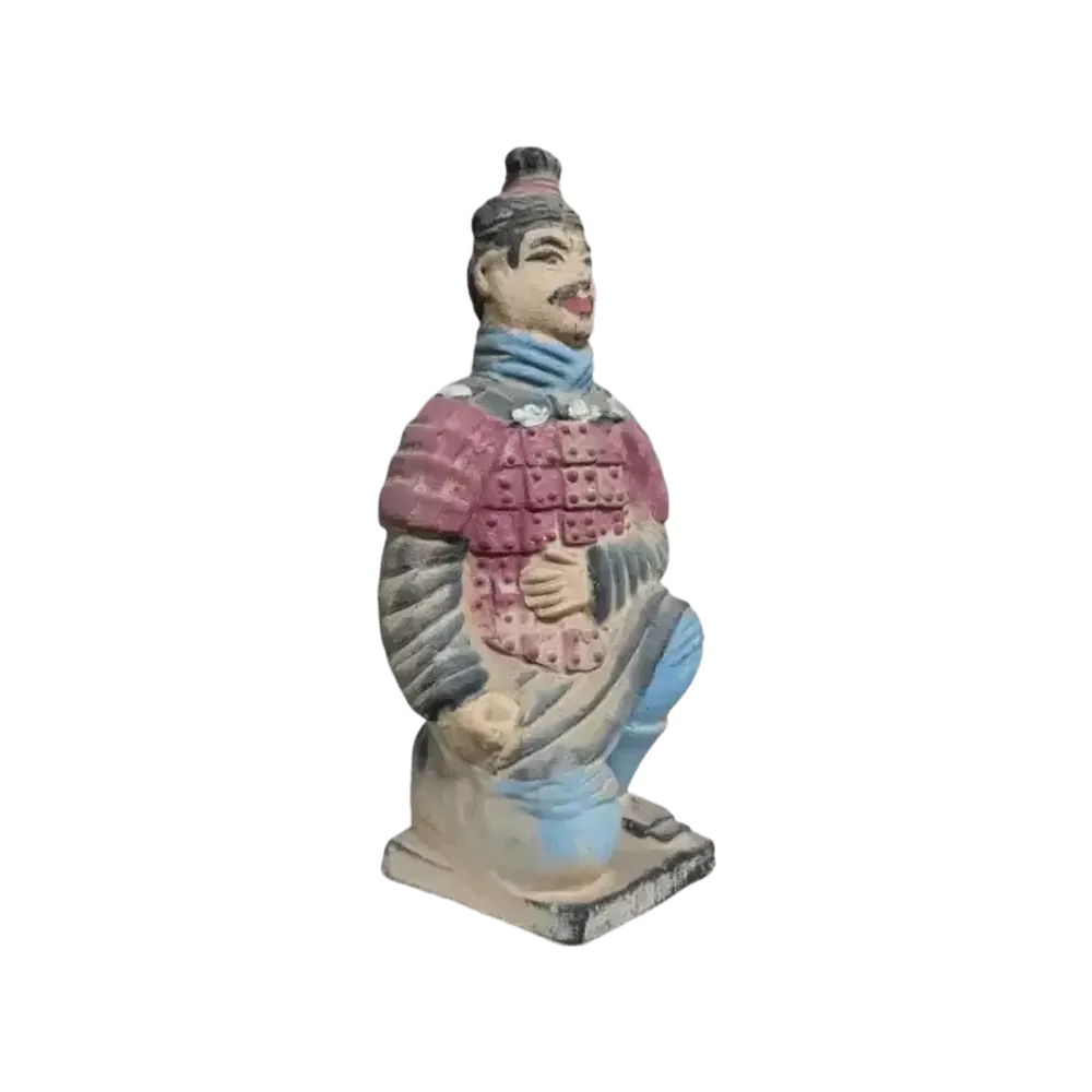 Sculptures, statuettes et miniatures - Statue Colorée Antique Archer Agenouillé en Terracotta 13 cm - ARABESK