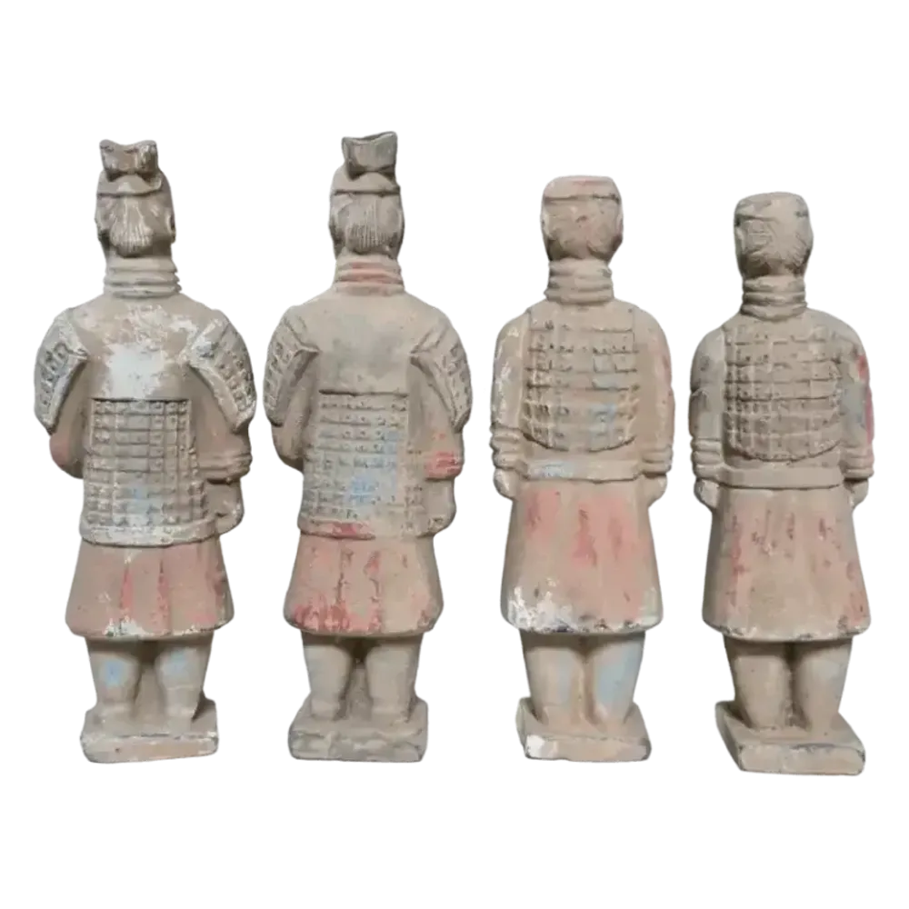 Sculptures, statuettes and miniatures - Antique Colorful Statue in Terracotta Warrior Mix 16cm x 4 pcs - ARABESK