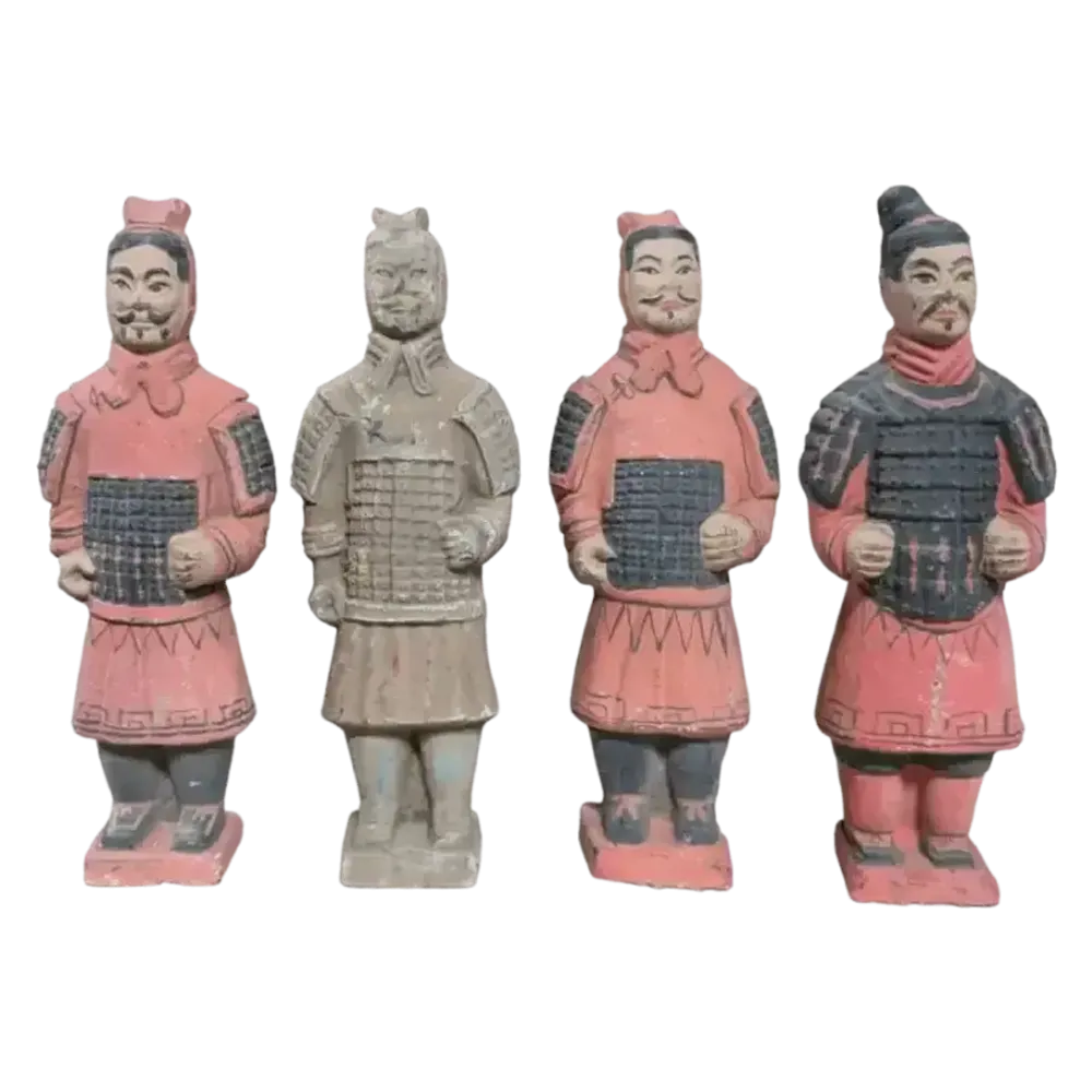 Sculptures, statuettes and miniatures - Antique Colorful Statue in Terracotta Warrior Mix 16cm x 4 pcs - ARABESK