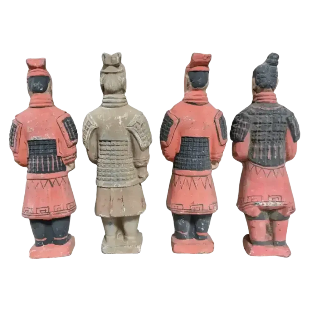 Sculptures, statuettes and miniatures - Antique Colorful Statue in Terracotta Warrior Mix 16cm x 4 pcs - ARABESK
