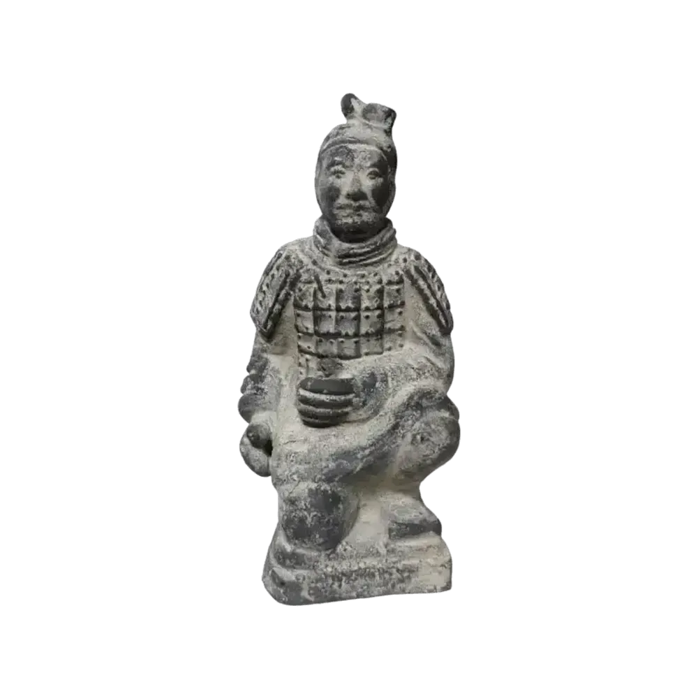 Sculptures, statuettes and miniatures - Black Kneeling Archer Statue in Terracotta 15cm - ARABESK